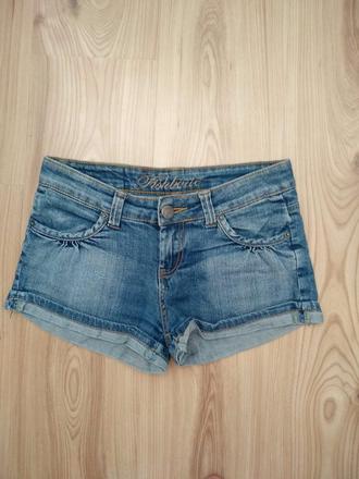 Denim šortky, fishbone,s