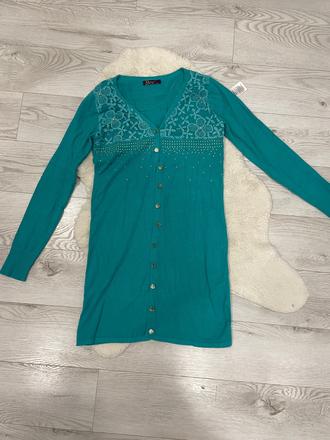 Tyrkysový kardigan, l