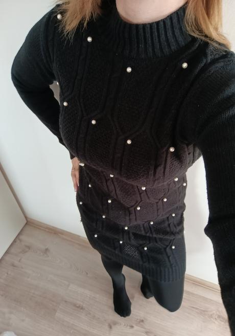 Pletené šaty s perličkami, gate,m