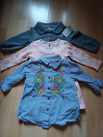 3x šaty v.74 - 6/9mesiacov, primark,74