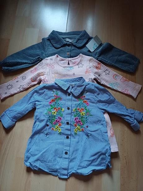 3x šaty v.74 - 6/9mesiacov, primark,74