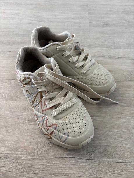Dievčenské botasky - sneakersy uno lite - metallic, skechers,32