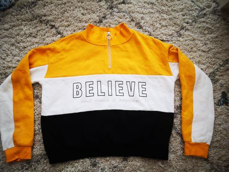 Mikina crop top, h&m,158