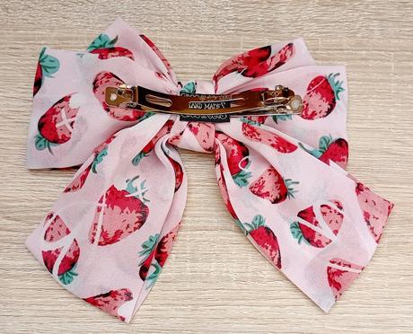 Jahôdková mašľa do vlasov,