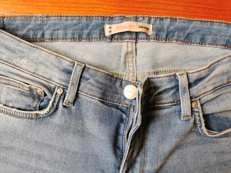 Bledomodré slim 7/8 rifle cropp, 38