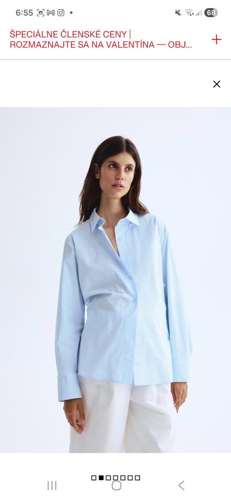 Nová tehotenská bavlnená košeľa, h&m,170 / m / s / xs