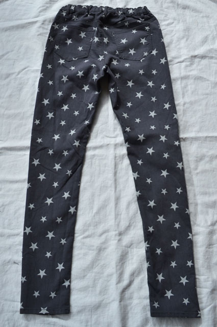 Šedé hviezdičkové nohavice super stav, h&m,164