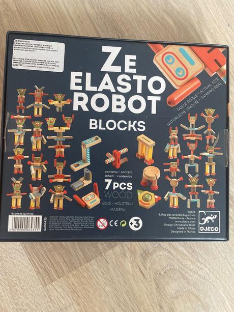 Zelasto robot blocks - drevené, 
