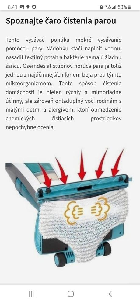 Parny mop +vysavac 3v1.2x pouzity.košice osobne, 