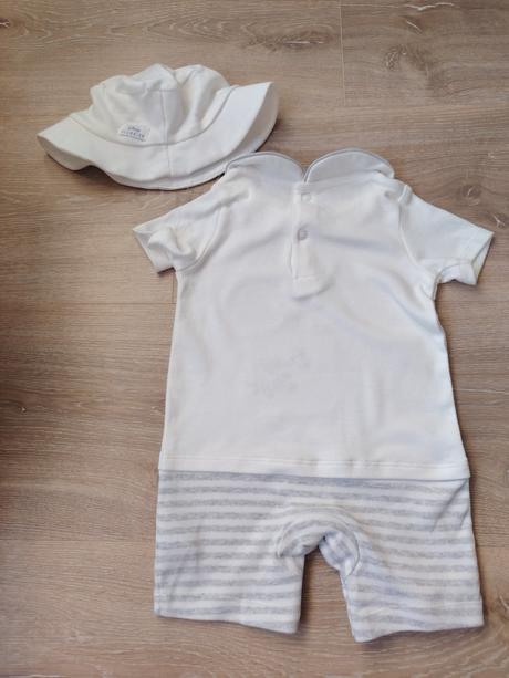 Nový letný kraťasový overal s klobúčikom, disney,74