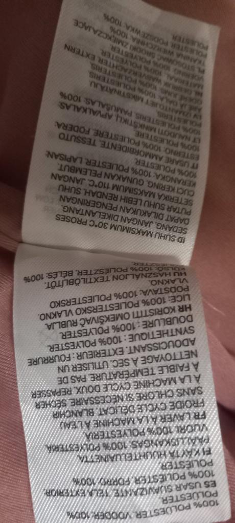 Ružová huňatá bundička 134, h&m,134