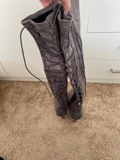 Šedé vysoké čižmy, 35