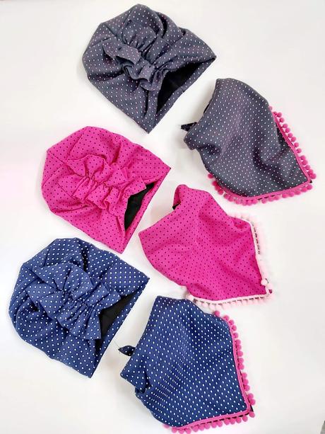 Zateplené turbany s nákrčníkom, 92 / 98 / 104 / 110