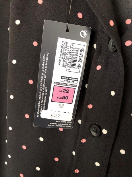 Bodkovaná blúzka m&s, marks & spencer,50