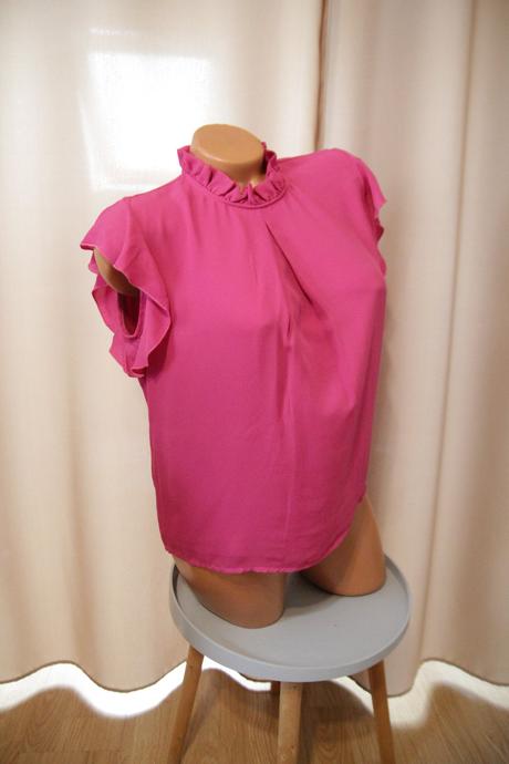 Ružová blúzka s volánikom, s, s