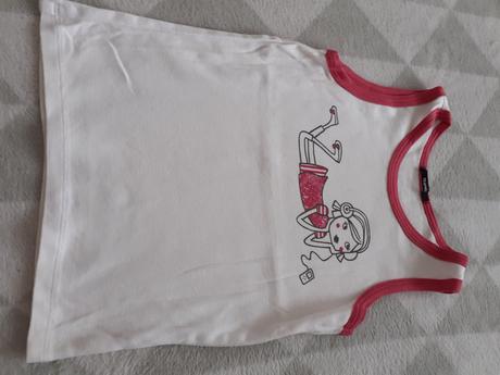 Biele dievcenske tielko s obrazkom, tezenis,110