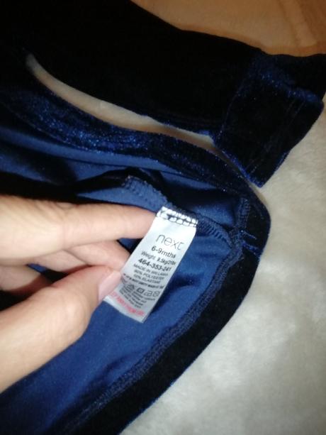 Modré saty next zamatové č. 62 /68, next,62