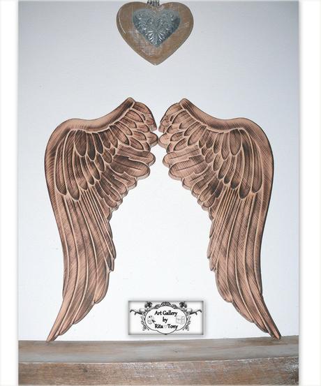 Velké anjelské krídla 3d-drevorezba, 
