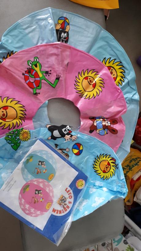 Nafukovacie kolesá a lopta krtko,