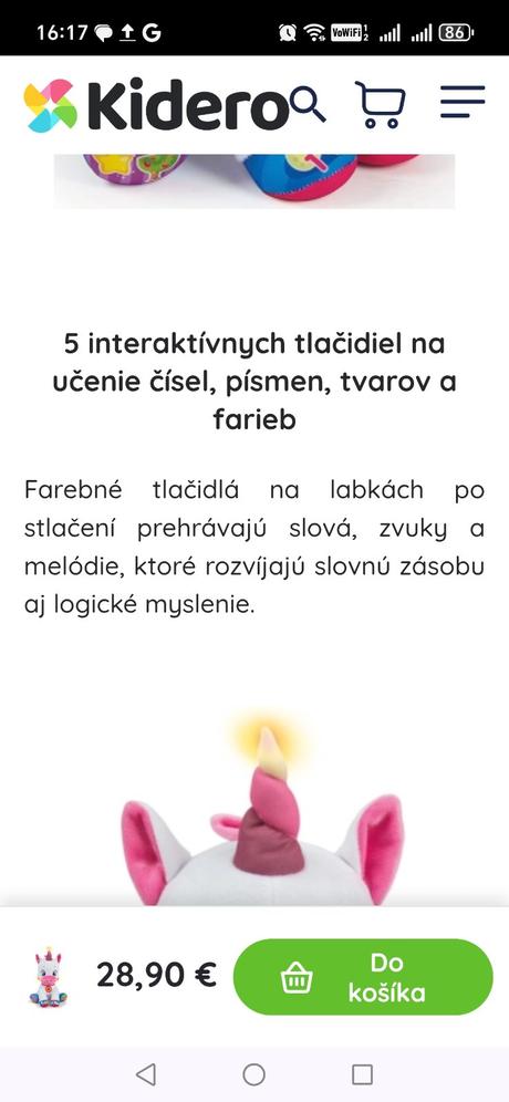 Interaktívny jednorožec clementoni,