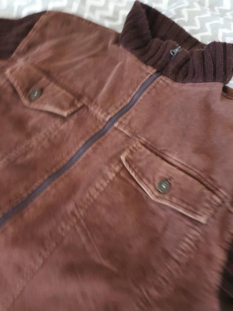 Hnedá manchestrová bunda, xxl