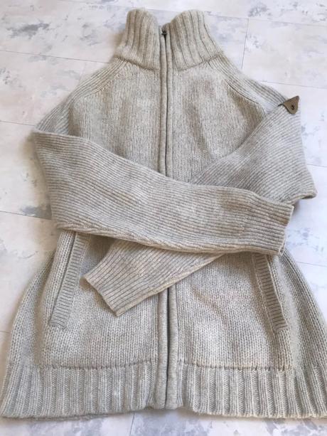 Hrubý vlnený sveter na zips, kenvelo,xl