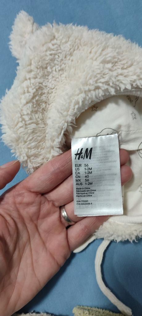Zimné čiapky pre bábätko neutrálne, h&m,56