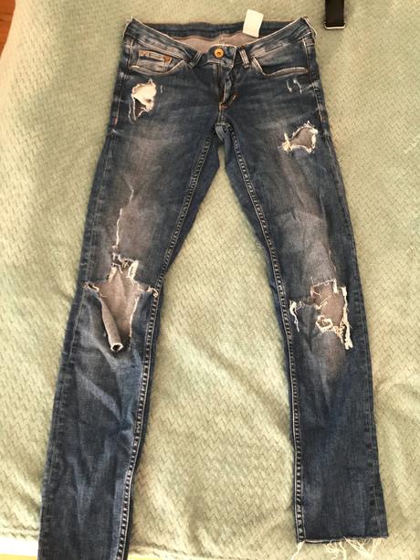 Roztrhané rifle, denim,32