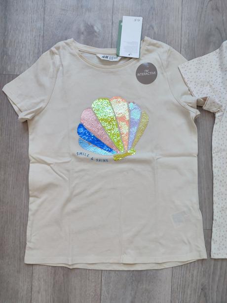 Tričká 2ks, h&m,134