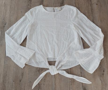 Biela blúzka s uzlíkom, h&m,34