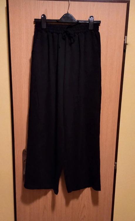 Čierne široké vzdušné nohavice uni veľ.dlhšie, l