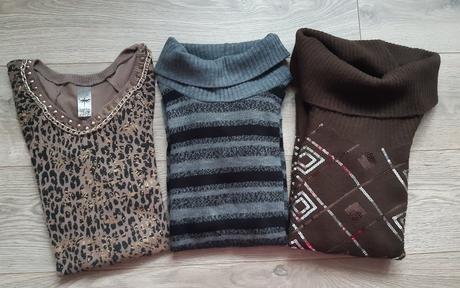 Hnedy sveter s flitrami, m