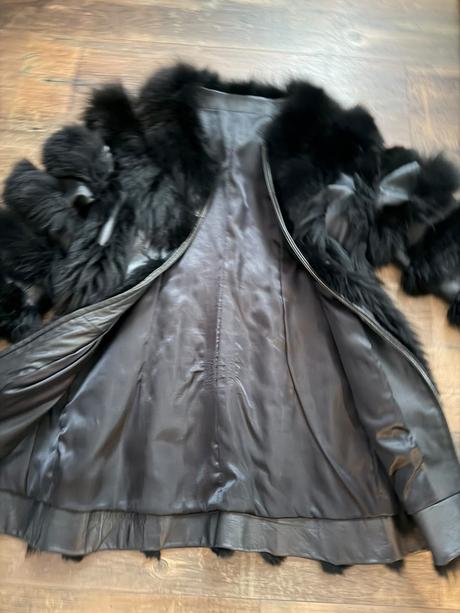 Kožuch z pravej kožušiny s kožou s/m, s
