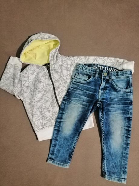 Chlapčenské stretch a slim fit rifličky, h&m,92