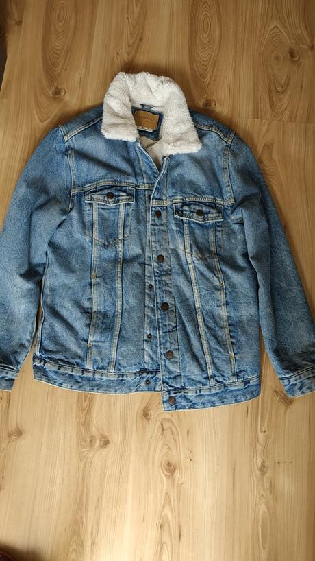 Zateplená riflová bunda, pull&bear,s