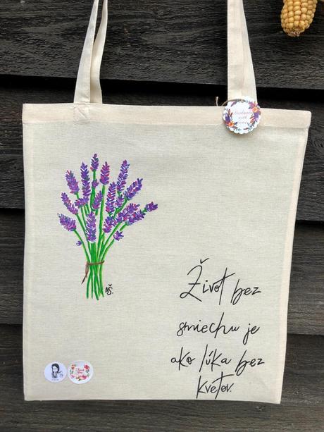 Plátené, ručne maľované tašky, 