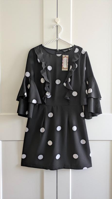 Nové bodkované šaty boohoo, l