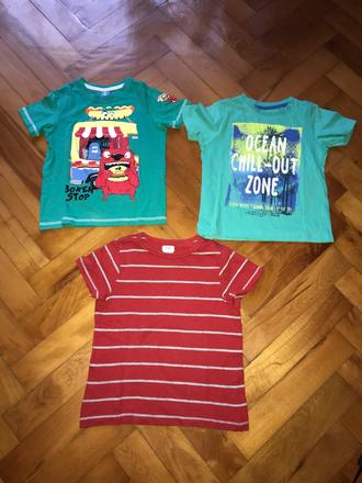 3 chlapčenské tričká - krátky rukáv - 110, 110