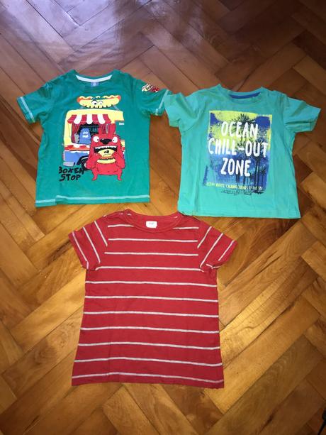 3 chlapčenské tričká - krátky rukáv - 110, 110
