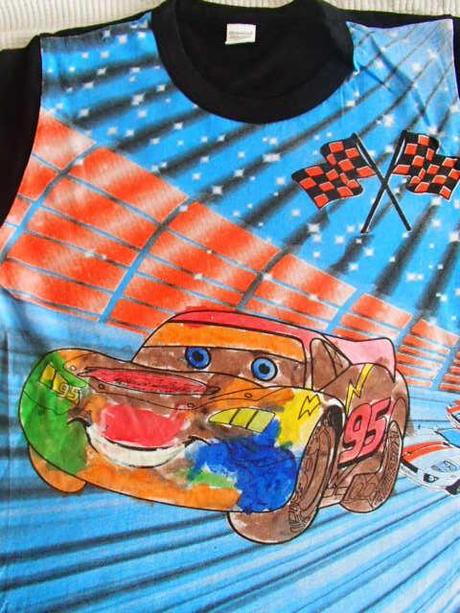 Tričko s autom hand made v.128, 128