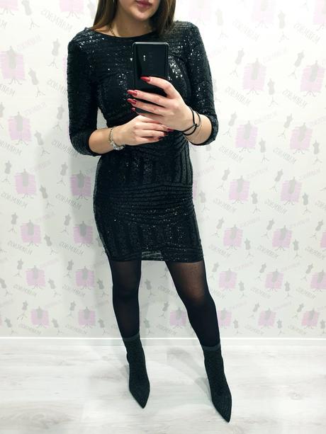 Čierne šaty s flitrami s, s