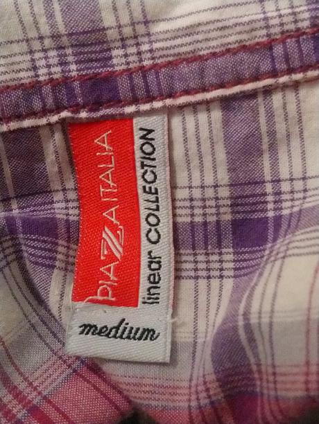 Dámska károvaná ružovo fialová blúzka, piaza, m, m