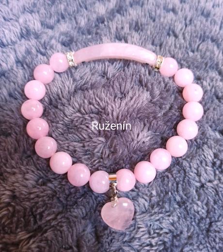 Náramky z prírodného ruženínu a lapis lazuli, 
