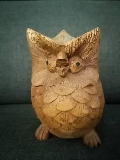 Sova - soška z dreva, 