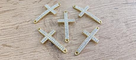 Medzikus krížik 22x47 mm - zlatý,