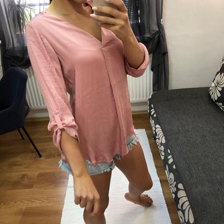 Saténová staroružová blúzka, s