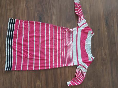 Ružovo- bielo-cierne saty, bonprix,36