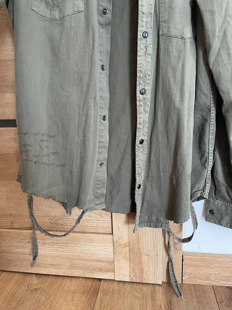Khaki roztrhaná košeľa pánska, zara,m