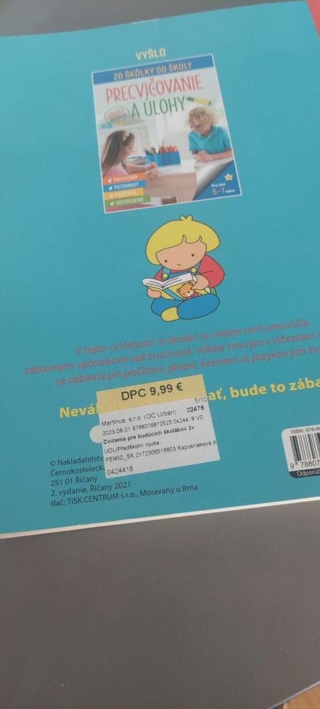 Predškolské cvičenia zošit nový,
