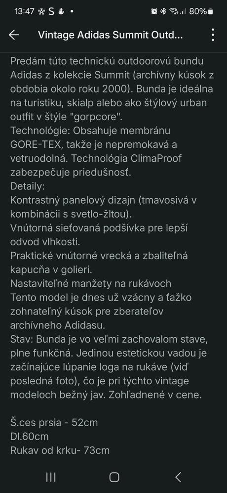 Adidas outdoorová bunda, adidas,s